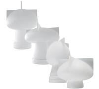 Kichvoe Moule Réutilisable en Silicone Blanc 4pcs pour Décoration Champignons DIY Facile à Démouler Flexible pour Créations Artisanales Maison