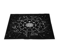 Kichvoe Nappe de Tarot en Flanelle Noire à Motif Ciel Étoilé - Tapis de Divination Astrologique pour Jeux de Société - Nappe Zodiaque Portable pour Tirage Cartes et Soirées Ésotériques