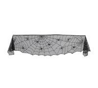 Kichvoe Nappe en Dentelle Noire à Motifs Toile D'araignée pour Halloween, Lavable et Réutilisable, Décoration Festive pour Fêtes Hantées