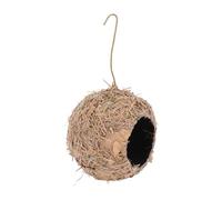 Kichvoe Nichoir Suspendu en Paille Tressée Café, Nid Décoratif pour Animaux de Compagnie, Décoration Paysagère Végétale, Nid D’Oiseau Artificiel pour Jardin et Cage, Accessoire Suspendu