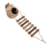 Kichvoe Nid Oiseau Suspendu Coque de Noix de avec Échelle Lit Décoratif Multifonction pour Petits Oiseaux et Animaux de Compagnie Confortable et Pratique