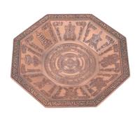 Kichvoe Noël Bols D'offre Octogonal en Fer, Plat au Feu Décoratif Stable | Base Tripode, Surface Lisse et Motif Rétro, pour Prières, Fruits D'offrande, Contemplation