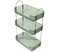 Kichvoe Organisateur Salle de Bain Transparent Vert Support Cosmétique Robuste Étagère Rangement Bureau pour Accessoires et Produits de Toilette
