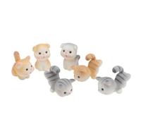 Kichvoe Ornement Miniature de Chat pour Décoration de Gâteau d'anniversaire 6 Pièces en Résine Jaune Accessoire Adorable et Simple pour Shower et Créativité