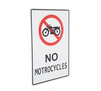 Kichvoe Panneau de Signalisation Routière en Métal Avertissement Interdiction Motos, Format Gd20-s-16, Panneau de Prudence Solide et Visible pour Sécurité Urbaine Industrielle