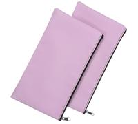 Kichvoe Paquet à Argenté pour Rangement Sécurisé des en Cuir Pu 2 Pièces avec Fermeture Éclair, Pochette de Banque Résistante en Alliage D'aluminium Bureau