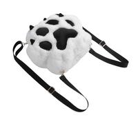 Kichvoe Paquet à Dos Patte de Chat pour Filles en Peluche Blanche, Paquet Polyvalent et Spacieux pour Sorties Décontractées et Shopping
