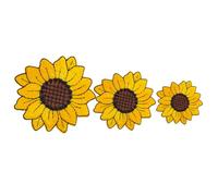 Kichvoe Patch de Broderie Tournesol 3pcs pour Vêtements Diy, Fil D'embroidery, Application Simple, Décoration Paquet et Accessoires Colorés
