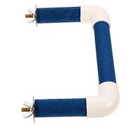 Kichvoe Perchoir U pour Perroquet avec Surface Abrasive Bleue Multifonction pour Perruches Support de Stationnement et Meulage des Griffes Accessoires Cage Oiseaux