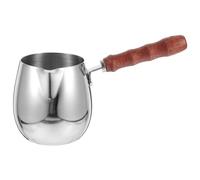 Kichvoe Pichet À Lait Inox 420Ml Avec Manche En Bois Mousseur À Lait Pour Café Espresso Latte Art Et Cappuccino Graduation Intérieure Précise