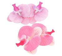 Kichvoe Pince Fleur Orchidée pour Chaussures, 2 Paires, Plastique, Élégante | Amovible, pour Sandales et Tongs, Style Chic, Plage et Vacances, Décoration Légère