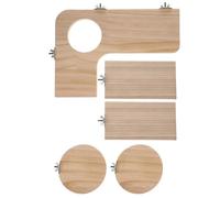 Kichvoe Planche à Sauter Délicate en Bois Massif, Tremplin Familial 5 Pièces, Support Sauteur pour Hamsters, Chinchillas et Perroquets, Usage Domestique Suspendu ou Posé