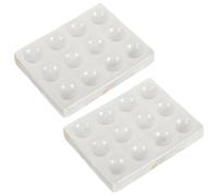 Kichvoe Plaque à Points en Céramique Blanche et Noire 12 Trous pour Essais Chimiques, Plaque de Réaction Ponctuelle Compacte, Lot de 2 Pièces, pour Laboratoire et Expériences