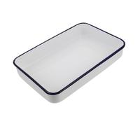 Kichvoe Plaque à Rôtir Rectangulaire Émail Rétro Antiadhésive Facile à Nettoyer pour Cuisson Au Four Lasagnes et Biscuits Design Vintage Élégant et Polyvalent
