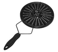 Kichvoe Plaque de Guidage Thermique Japonaise Noire en Acier Inoxydable, Diffuseur de Chaleur pour Cuisinière à Gaz, Plaque Anti-brûlure Compacte Compatible Barbecue et Cuisson Lente,