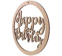 Kichvoe Plaque en Bois Décorative pour Scène D'anniversaire Lettres Happy Birthday, Facile à Suspendre Décorer, Taille 30x30 Cm, Style Chic et Délicat