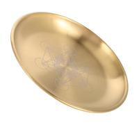 Kichvoe Plateau Pentagramme en Acier Inoxydable Doré, Accessoire Rituel Élégant et Porte-Bijoux pour Installations D'autel et Rituels de Tarot
