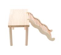 Kichvoe Plateforme en Bois Multi-Fonctions pour Cage à Hamster Doré, Double Niveau Spacieuse, Support D’Escalade Échelle Intégrée, Accessoire Naturel pour Petits Rongeurs et Chinchillas,