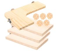 Kichvoe Plateforme Suspendue en Bois Beige pour Hamster et Perroquet, Support Sauteur Facile à Installer Boulons Métalliques, Accessoire pour Cage d'animaux