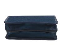 Kichvoe Pochette de Rangement Texture Lisse pour CD et DVD en Tissu Mercerisé Bleu, Capacité 128 Pièces, Fermeture Éclair pour Voiture et Maison