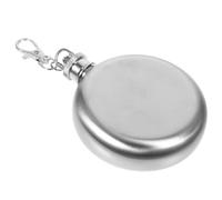 Kichvoe Porte-clés Mini-flasque en Acier Inoxydable Argenté 3oz Facile à Transporter Moulage Polyvalent Forme Petite Romantique pour Porte-bouteille de Vin