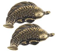 Kichvoe Porte-clés Pendentif en Laiton Forme Carpe Créative et Chic, Lot de 2 Pièces Détails Décoratifs, pour Accroches de Paquet ou Clés de Voiture