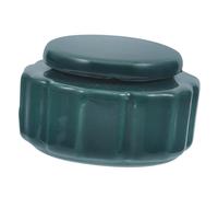 Kichvoe Pot Décoratif en Céramique Verte 15 ML Mini Récipient Cosmétique Multi-Usage Couvercle, Pot de Voyage pour Crèmes et Sachets de Thé, Contenant Vintage pour Maquillage et Rangement