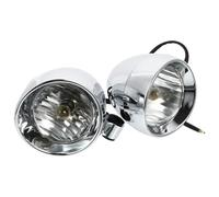 Kichvoe Projecteurs Antibrouillard Moto Vintage 2 Pièces, Lampe Auxiliaire LED Étanche en Plastique, Compact Profilé pour Motos Cruiser et Custom, Éclairage Supplémentaire pour Conduite