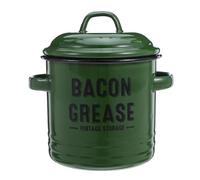Kichvoe Récipient à graisse pour bacon : pot de stockage de graisse en émail avec couvercle pour la cuisine ; pot à huile de cuisson pour la friture et l'élimination des huiles usagées