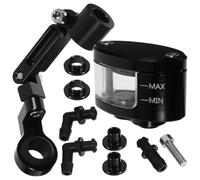 Kichvoe Réservoir Auxiliaire de Liquide de Frein Moto Installation Facile en Alliage D'aluminium Noir, Performance de Freinage Améliorée Accessoire pour Réservoir Moto