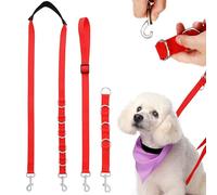 Kichvoe Sangles de Toilettage pour Chien Réglables en Fibre de Polypropylène Rouge, Kit de 3 Pièces pour Contention et Bain, Cordon Animaux, Aide Toilettage Canin Professionnelle