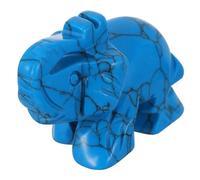 Kichvoe Sculpture D'éléphant en Aventurine Bleue 1,5 Pouces, Figurine Décorative en Pierre Précieuse Naturelle, Ornement Guérisseur pour Salon, Bureau et Espace de Contemplation