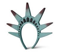 Kichvoe Serrage-tête Statue Liberté en Plastique Rigide Vert, Bandeau Patriotique Couronne Torche, Accessoire Costume pour Halloween, Fête à Thème et Cosplay Adulte