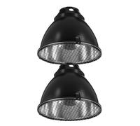 Kichvoe Sets de -Jour en Acier Inoxydable Noir Lot de 2 Sûre et Maximisation Lumière pour Lampe Chauffante Reptiles pour Terrarium et Serrage