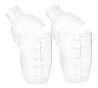 Kichvoe Shaker à Cocktails en Plastique 2pcs 500ml avec Graduation Facile à Manipuler pour Bar Cocktail et Thé Lait