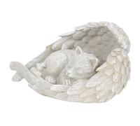 Kichvoe Statue Ange Chat en Céramique, Pierre Commémorative pour Animaux de Compagnie Ornement Jardin, Présent Mémorial pour Familles de Chats