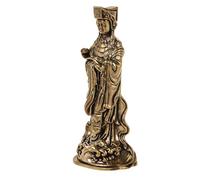 Kichvoe Statue de Ma Zu en Laiton - Figurine Artisanale Décorative pour Intérieur, Sculpture Miniature Déesse Chinoise Mazu, Ornement de Table Amulette et Protection, Objet de Décoration