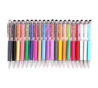 Kichvoe Stylo en Cristal Diamant Multifonction Stylet Capacitif et Stylo à Bille Rétractable en Acier Inoxydable Argenté, Élégant et Fin pour Tablette Tactile