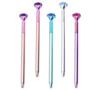 Kichvoe Stylos Gel Noirs à Recharge en Plastique Lot de 5 Design Diamant Créatif, Écriture Propre et Portable, Stylo de Papeterie pour Écrire et Dessiner Couleur Couleur Aléatoire