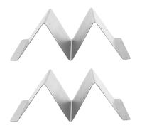 Kichvoe Support Individuel pour Tacos 2 Pièces en Acier Inoxydable, Plateau de Service Antirouille Poignées, Adapté pour Tacos et Crêpes Lors D’Événements et Repas Familiaux