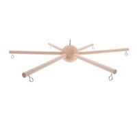 Kichvoe Support Mobile en Bois Naturel à 6 Pieds Kit Cadre Carillon Éolien DIY pour Chambre D'garçon et Filles Structure Sphérique 2 Rond Suspendre Mobile Berceau Bois Adaptable