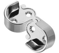 Kichvoe Support Mural pour Tringle à Vêtements 2 Pièces en Acier Inoxydable Bride Ouverte, pour Installation Placard ou Salle de Bain