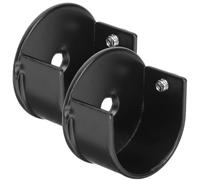 Kichvoe Supports pour Tringles à Rideaux 28 Mm Noirs, Lot de 2 Supports Latéraux Ouverts pour Fixation Murale, Accessoires Pratiques et Résistants pour Tringle de Penderie, Usage Maison