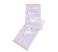 Kichvoe Tableau de Croissance Mural pour Garçon et Filles 30x142 Cm en Toile Huile Décorative Toise Murale Amovible Violet Licorne Règle de Mesure Taille pour Chambre D’garçon et Filles