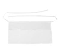 Kichvoe Tablier de Serveur Demi-corps Imperméable en Polyester Blanc avec 3 Grandes Poches Pratiques, Court, Cuisine, Restaurant et Service Professionnel