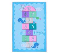 Kichvoe Tapis de Sol pour Chambre D'garçon et Filles Antidérapant en Cristal Velours, Tapis de Jeu Marelle Numérique 4 Pièces, Plateforme Ludique Douce et Confortable pour Salle de Jeux