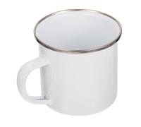 Kichvoe Tasse à Sublimation Vierge 1 Pièce en Émail Bordure Argentée, Mug Photo Personnalisable, Gobelet à Boisson Résistant et Compatible Transfert Thermique, Maison Bureau Café