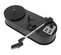 Kichvoe Tourne-Disque Phonographe Vintage Noir en Abs avec Fonction Conversion Vinyles en Mp3, Alimentation USB, pour Décoration Maison et Fêtes Rétro