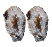 Kichvoe Tranches D'agate Naturelle Décoratives 2 Pcs, Pierres Irrégulières 2-5 Cm, Ornement de Table Artisanal pour Décoration Intérieure et Fête