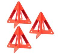 Kichvoe Triangles de Sécurité Pliables Fiables et Réfléchissants en Plastique Rouges Kit 3pcs pour Voiture, pour Panne ou Arrêt D'urgence Route